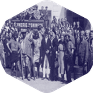 Les équipes de l'imprimerie Mommens en 1916