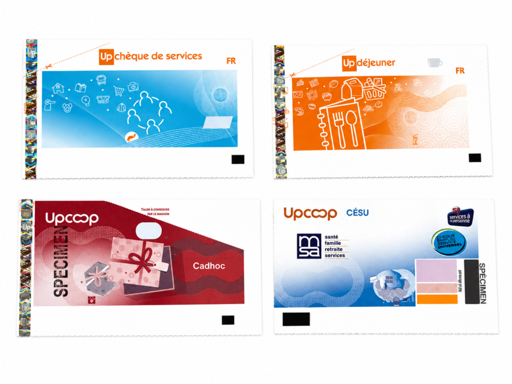 Titres et coupons sécurisés — titres-restaurant, chèques cadeaux, CESU