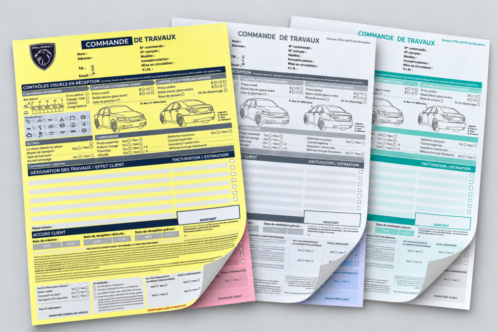 Commandes de travaux automobiles